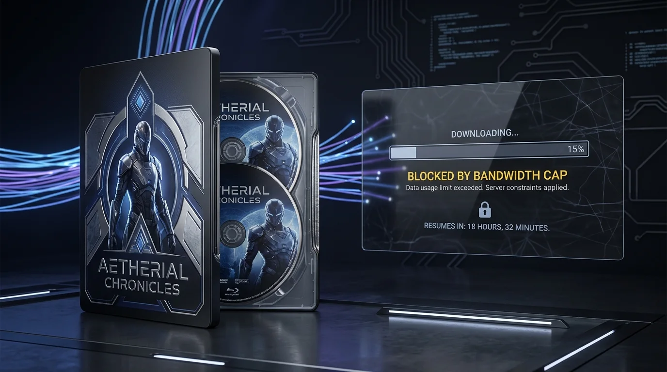 Physical Steelbook Dual Disc vs Digital Cloud Bandwidth Limit Progress Bar