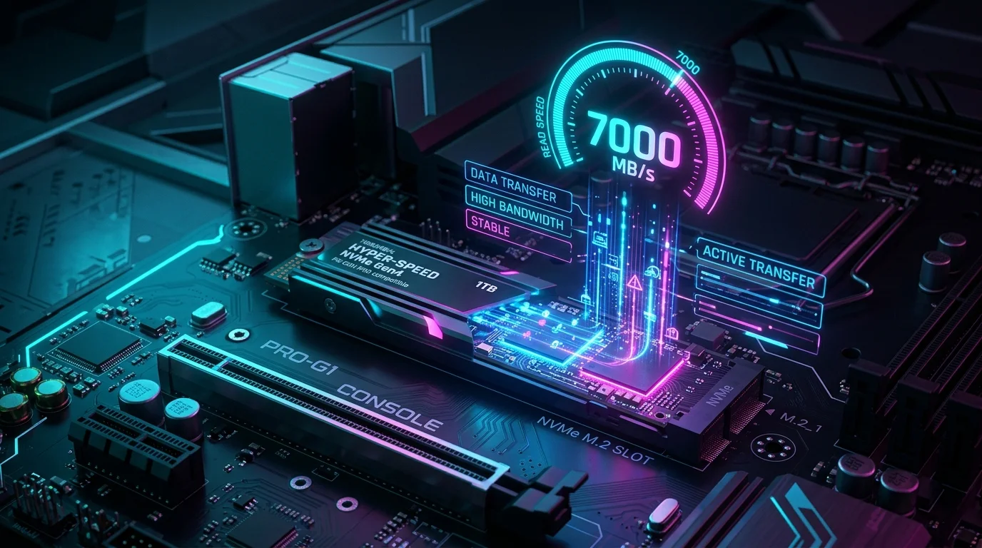 High-Speed Gen4 NVMe SSD Installed in Gaming Console