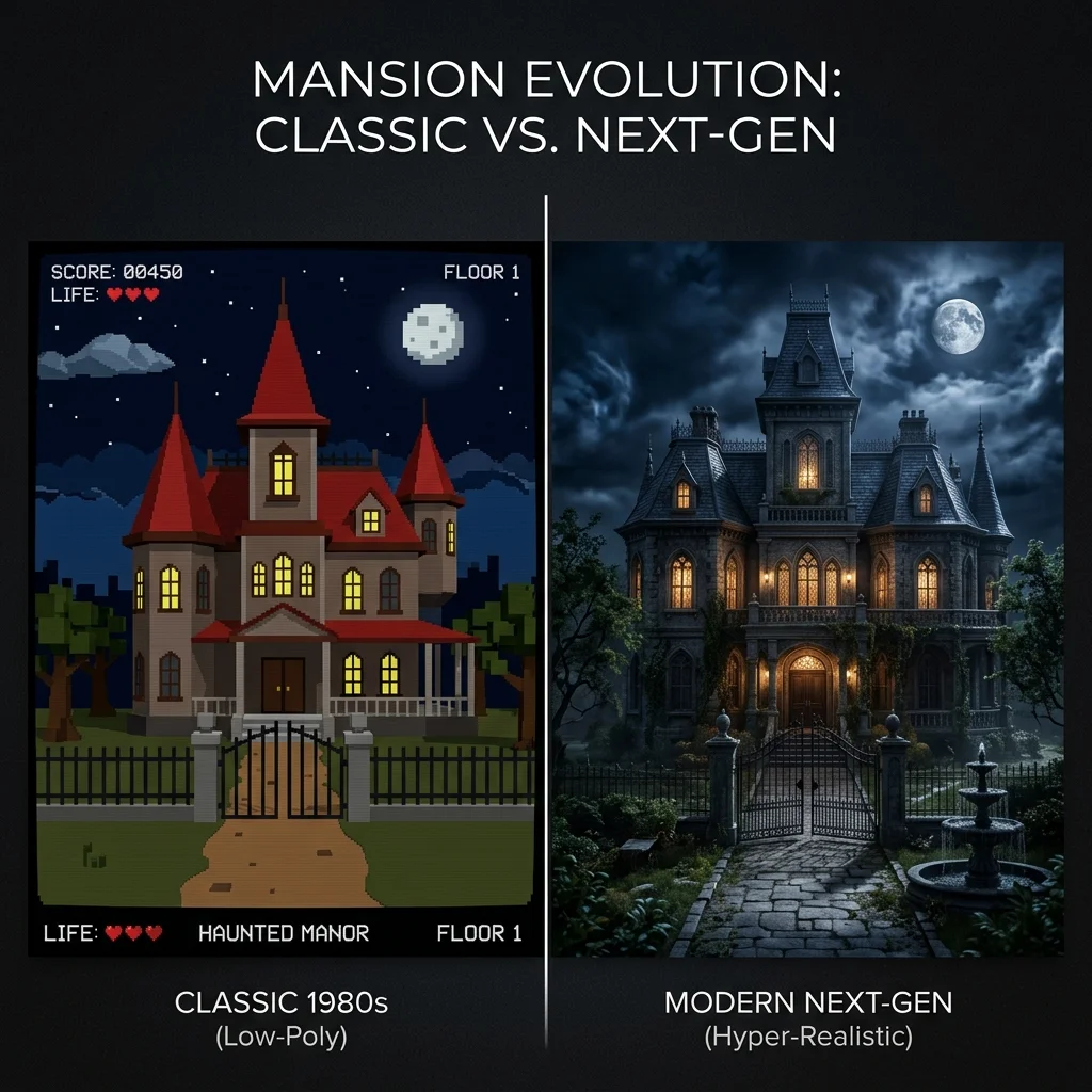Side by side comparison of the classic Vercetti Mansion and the new Trailer 3 estate
